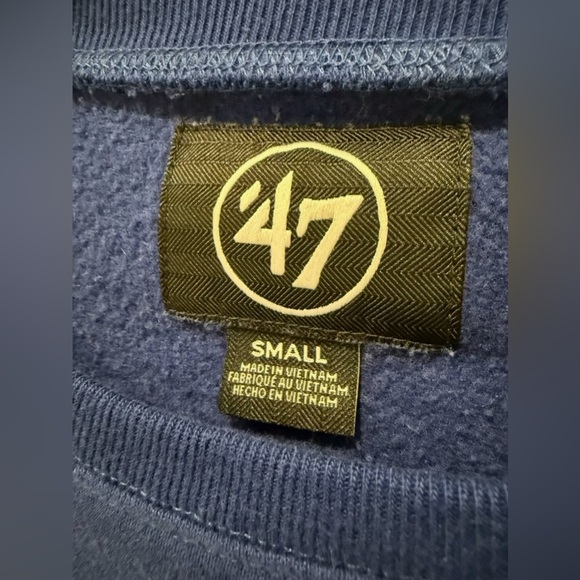 NY Giants NFL '47 Brand Men's Crewneck Sweater Size S Blue Long Sleeve - Picture 3 of 4